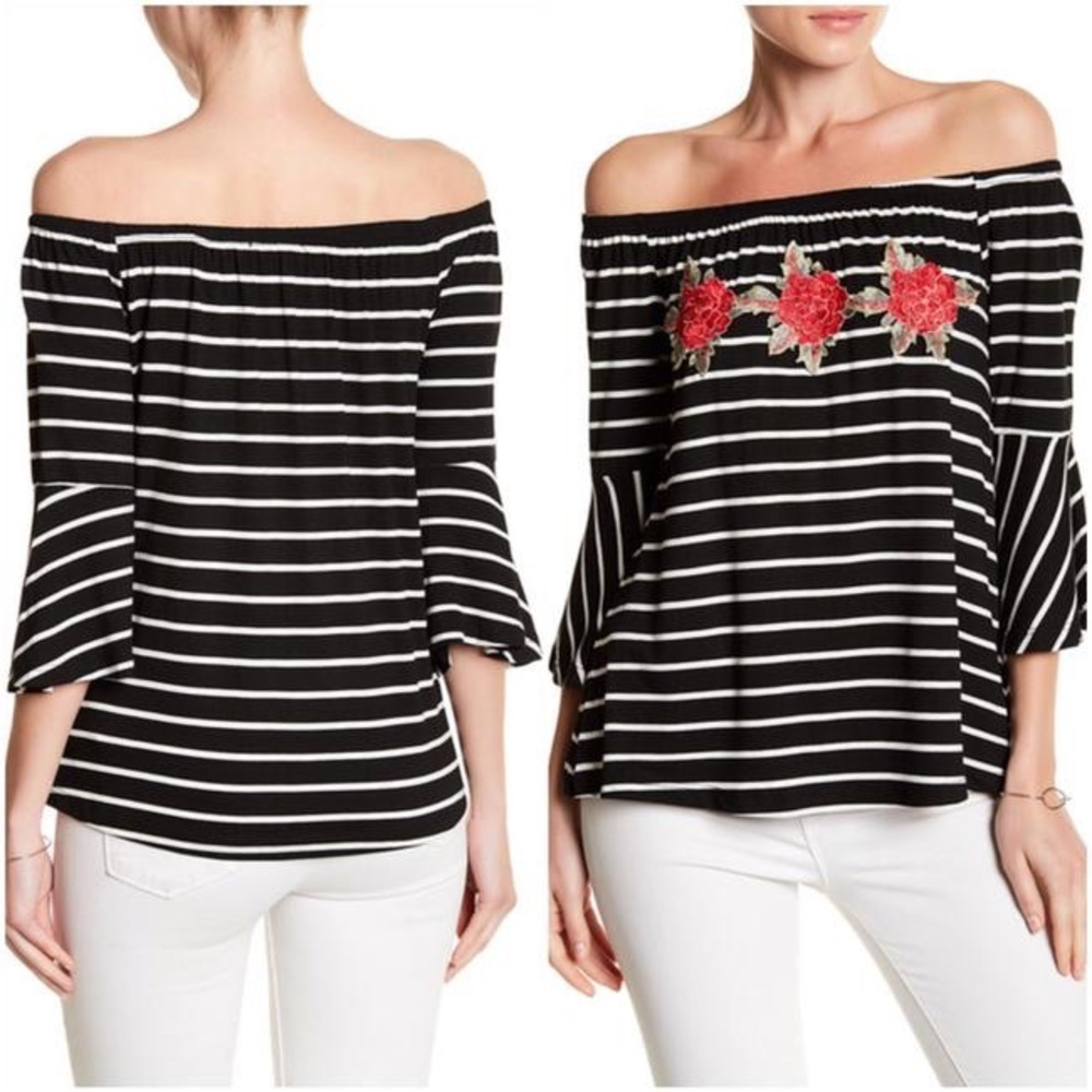 West Kei Embroidered Striped Tee